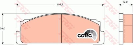 Тормозные колодки дисковые COTEC, комплект TRW GDB106