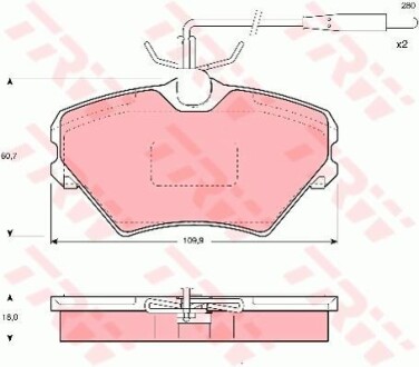 Тормозные колодки дисковые COTEC, комплект TRW GDB1087