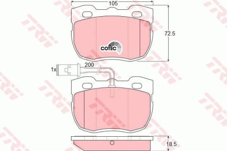 Тормозные колодки дисковые COTEC, комплект TRW GDB1093