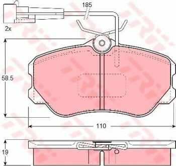 Тормозные колодки дисковые COTEC, комплект TRW GDB1095