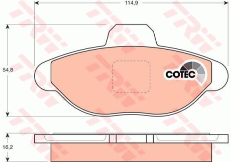 Тормозные колодки дисковые COTEC, комплект TRW GDB1099