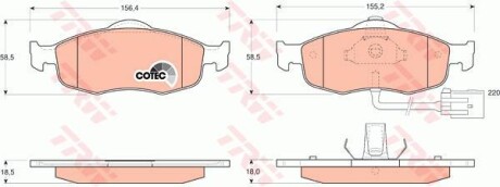 Тормозные колодки дисковые COTEC, комплект TRW GDB1108