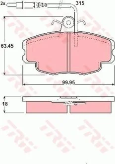 Тормозные колодки дисковые COTEC, комплект TRW GDB114