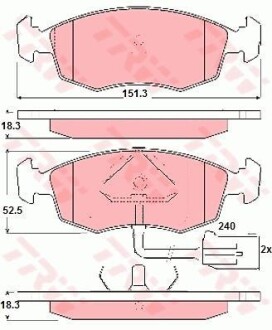 Тормозные колодки дисковые COTEC, комплект TRW GDB1208