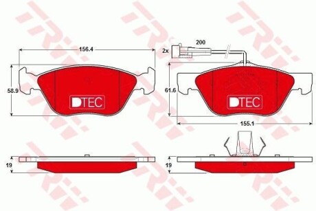 Тормозные колодки дисковые, комплект TRW GDB1212DTE