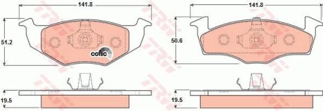 Тормозные колодки дисковые COTEC, комплект TRW GDB1218