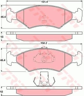 Тормозные колодки дисковые COTEC, комплект TRW GDB1222