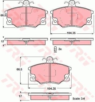 Тормозные колодки дисковые COTEC, комплект TRW GDB1223