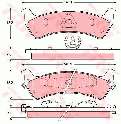 Тормозные колодки дисковые COTEC, комплект TRW GDB1238 (фото 1)