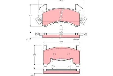 Тормозные колодки дисковые COTEC, комплект TRW GDB1272