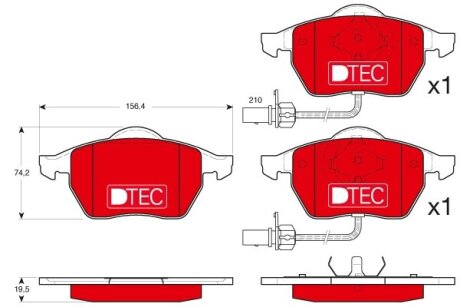 Тормозные колодки дисковые, комплект TRW GDB1307DTE