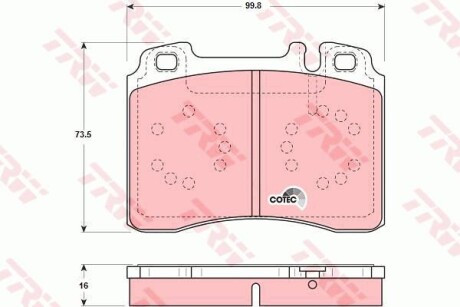 Тормозные колодки дисковые COTEC, комплект TRW GDB1318