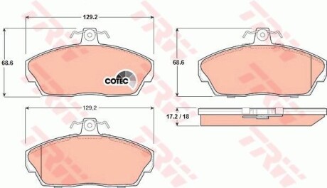 Тормозные колодки дисковые COTEC, комплект TRW GDB1319