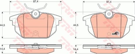 Тормозные колодки дисковые COTEC, комплект TRW GDB1333