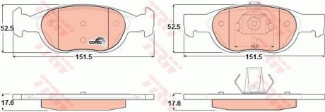 Тормозные колодки дисковые COTEC, комплект TRW GDB1339