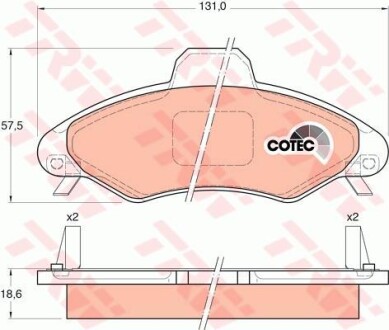 Тормозные колодки дисковые COTEC, комплект TRW GDB1349