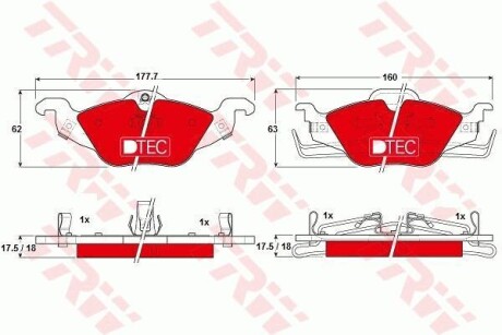 Тормозные колодки дисковые, комплект TRW GDB1351DTE