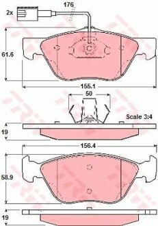 Тормозные колодки дисковые COTEC, комплект TRW GDB1362