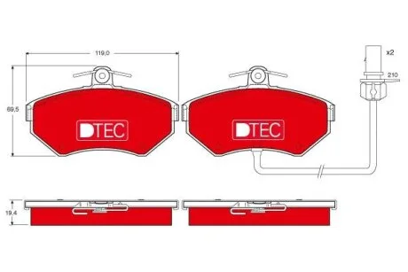 Тормозные колодки дисковые COTEC, комплект TRW GDB1362