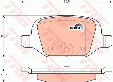 Фото 1 - тормозные колодки, дисковые. TRW GDB1384 Тормозные колодки, дисковые. TRW GDB1384 (фото 1)