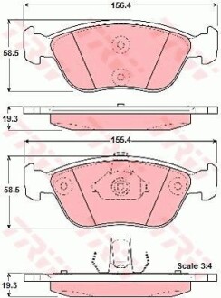 Тормозные колодки дисковые COTEC, комплект TRW GDB1406