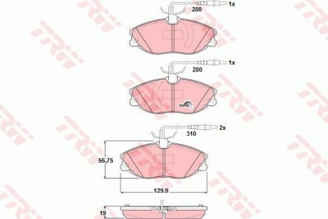 Тормозные колодки дисковые COTEC, комплект TRW GDB1423