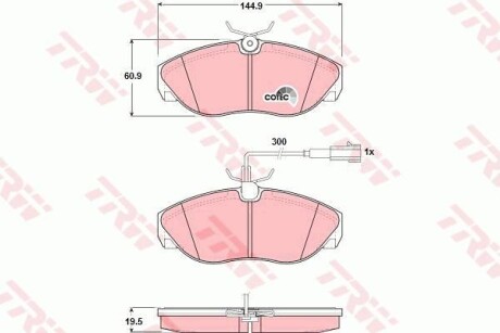 Тормозные колодки дисковые COTEC, комплект TRW GDB1425