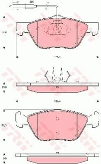 Тормозные колодки дисковые COTEC, комплект TRW GDB1427