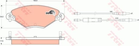 Тормозные колодки дисковые COTEC, комплект TRW GDB1448