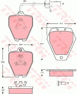 Тормозные колодки дисковые COTEC, комплект TRW GDB1451