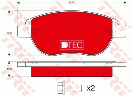 Тормозные колодки дисковые, комплект TRW GDB1464DTE