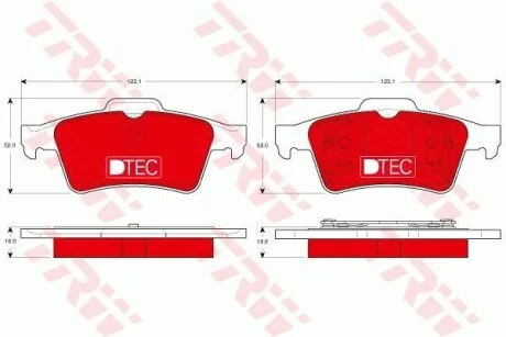 Тормозные колодки дисковые, комплект TRW GDB1469DTE