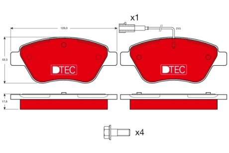 Тормозные колодки дисковые, комплект TRW GDB1482DTE