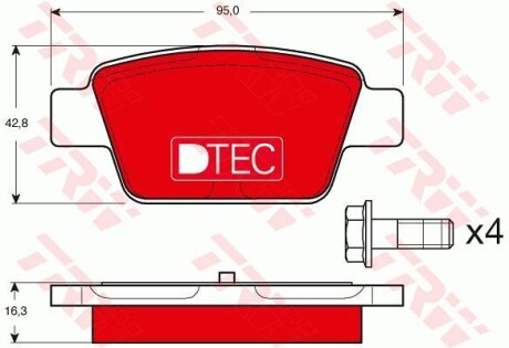 Тормозные колодки дисковые, комплект TRW GDB1485DTE