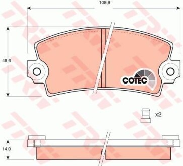 Тормозные колодки дисковые COTEC, комплект TRW GDB148