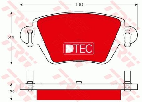 Тормозные колодки дисковые, комплект TRW GDB1525DTE