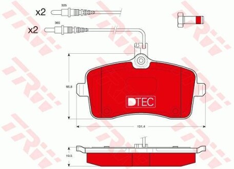 Тормозные колодки дисковые, комплект TRW GDB1594DTE