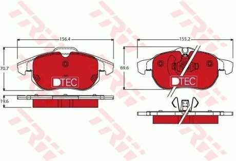 Тормозные колодки дисковые, комплект TRW GDB1613DTE