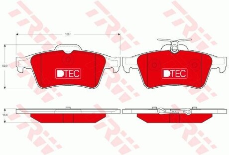 Тормозные колодки дисковые, комплект TRW GDB1621DTE