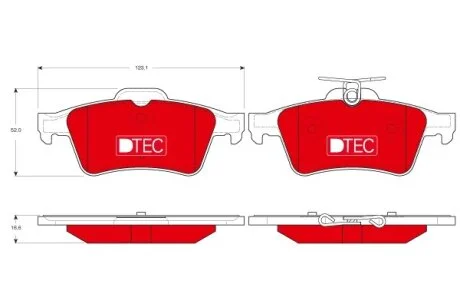 Тормозные колодки дисковые, комплект TRW GDB1621DTE