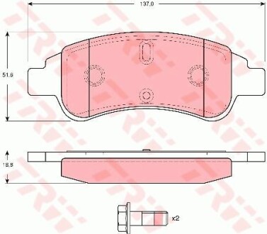 Тормозные колодки дисковые COTEC, комплект TRW GDB1623