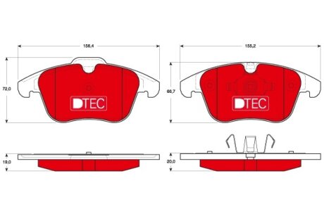 Тормозные колодки дисковые, комплект TRW GDB1683DTE