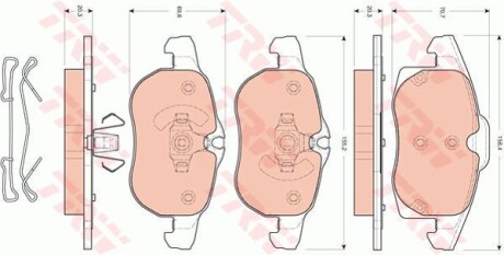 Тормозные колодки дисковые, комплект TRW GDB1686