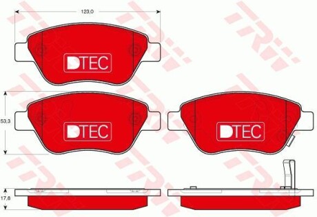 Тормозные колодки дисковые, комплект TRW GDB1700DTE