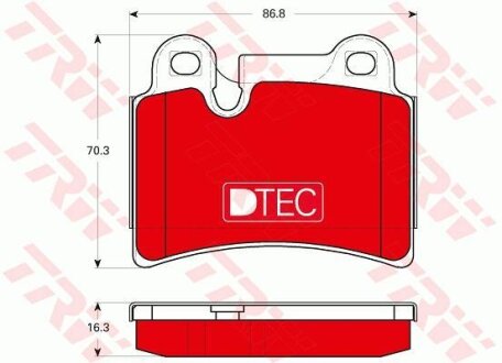 Тормозные колодки дисковые, комплект TRW GDB1722DTE