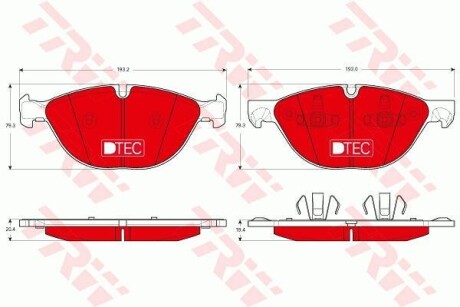 Тормозные колодки дисковые, комплект TRW GDB1728DTE