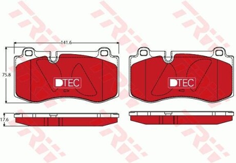 Тормозные колодки дисковые, комплект TRW GDB1733DTE