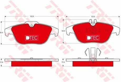 Тормозные колодки дисковые, комплект TRW GDB1738DTE