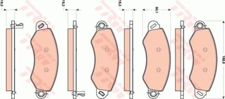 Тормозные колодки дисковые COTEC, комплект TRW GDB1744