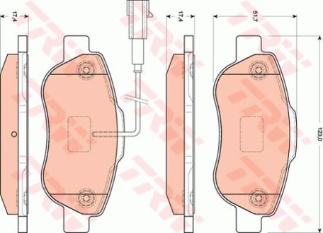 Тормозные колодки дисковые COTEC, комплект TRW GDB1746